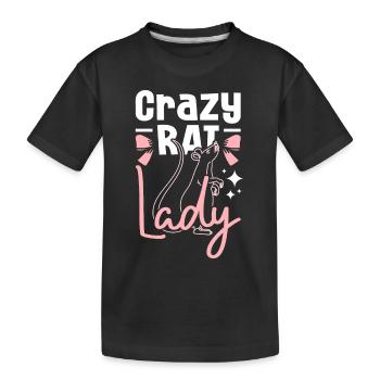 Crazy rat lady - Kinder Premium Bio T-Shirt - Schwarz - Vorne