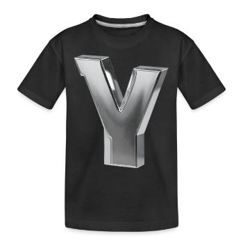 Chrome ,, Y " Metallic - Kids' Premium Organic T-Shirt - black - Front
