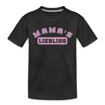 Mama's Liebling rosa Geschenk Mama Tochter - Kinder Premium Bio T-Shirt - Schwarz - Vorne