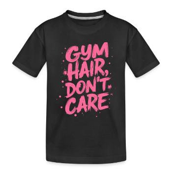 GYM HAIR - Kids' Premium Organic T-Shirt - black - Front
