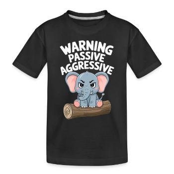 Attention Passif-Agressif Drôle d’éléphant - T-shirt bio Premium Enfant - noir - Devant