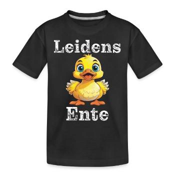 Leidens Ente - Kinder Premium Bio T-Shirt - Schwarz - Vorne
