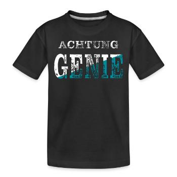 ATTENTION GENIE - Kids' Premium Organic T-Shirt - black - Front