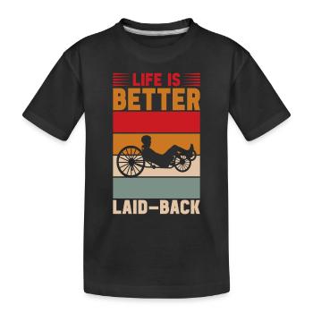 Tricycle couché Liegetrike Liegedreirad - T-shirt bio Premium Enfant - noir - Devant