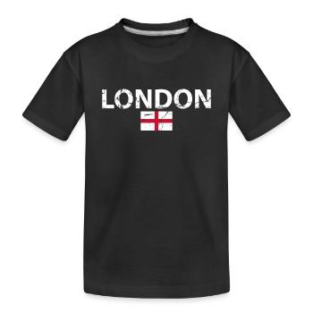 Londres Angleterre Vintage Drapeau anglais Anglais - T-shirt bio Premium Enfant - noir - Devant