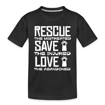 Sauver les maltraités, aider les blessés - T-shirt bio Premium Enfant - noir - Devant