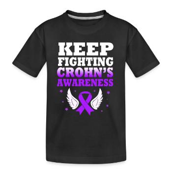 Crohn's disease - Kids' Premium Organic T-Shirt - black - Front