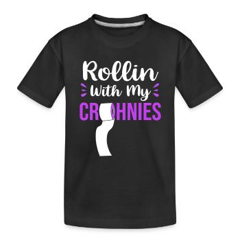 Crohn's disease - Kids' Premium Organic T-Shirt - black - Front