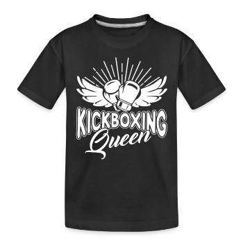 Kickboxing Queen - Kids' Premium Organic T-Shirt - black - Front