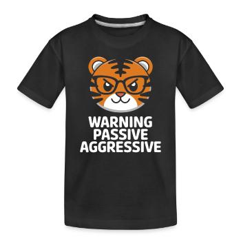 Attention Passive Aggressive Tiger with Glasses - Kids' Premium Organic T-Shirt - black - Front