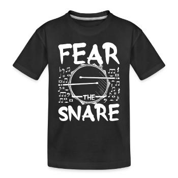 Jouer de la caisse claire, peur de la caisse claire - T-shirt bio Premium Enfant - noir - Devant