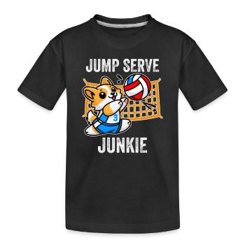 Jump Serve Junkie Drôle Corgi Volley-ball Cool Dog - T-shirt bio Premium Enfant - noir - Devant