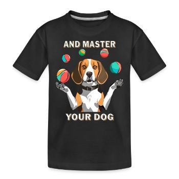 LE BEAGLE JONGLE ET MAÎTRISE SON CHIEN - T-shirt bio Premium Enfant - noir - Devant
