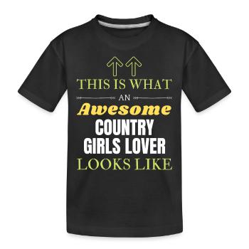 Voici à quoi ressemble un amant de filles de la campagne génial - T-shirt bio Premium Enfant - noir - Devant