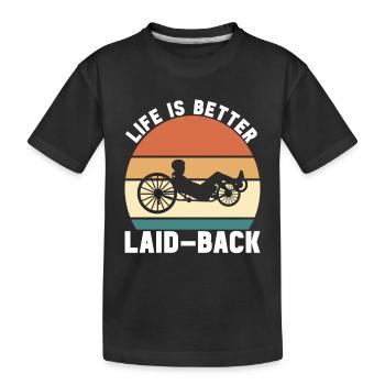 Tricycle couché Liegetrike Liegedreirad - T-shirt bio Premium Enfant - noir - Devant
