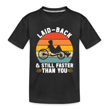 Tricycle couché Liegetrike Liegedreirad - T-shirt bio Premium Enfant - noir - Devant