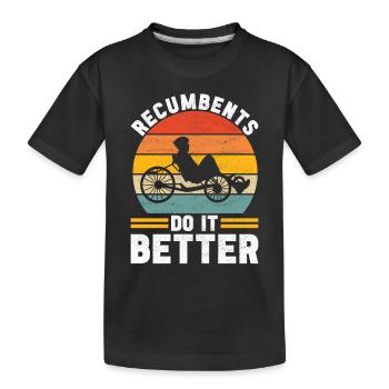 Tricycle couché Liegetrike Liegedreirad - T-shirt bio Premium Enfant - noir - Devant