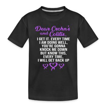 Maladie de Crohn - T-shirt bio Premium Enfant - noir - Devant