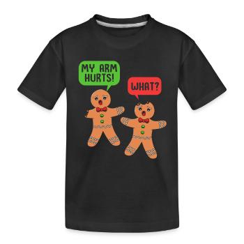 bonhomme en pain d’épice Coeur en pain d’épice Snacking en pain d’épice - T-shirt bio Premium Enfant - noir - Devant