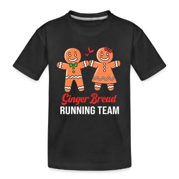 bonhomme en pain d’épice Coeur en pain d’épice Snacking en pain d’épice - T-shirt bio Premium Enfant - noir - Devant