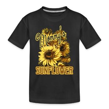 Mommy's Sunflower - Kids' Premium Organic T-Shirt - black - Front