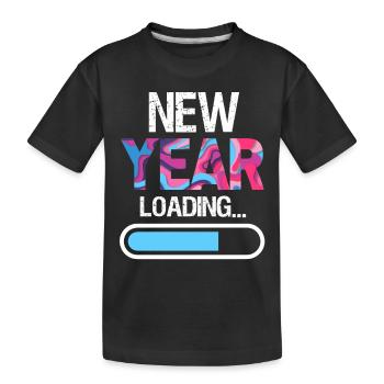 New Year Loading Happy New Year New Year's Eve - Kids' Premium Organic T-Shirt - black - Front