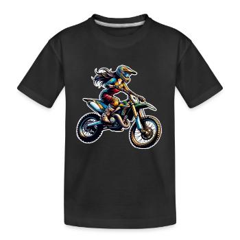 Motocross Femmes Filles Fille - T-shirt bio Premium Enfant - noir - Devant