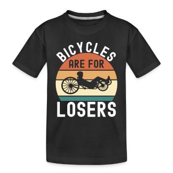 Tricycle couché Liegetrike Liegedreirad - T-shirt bio Premium Enfant - noir - Devant