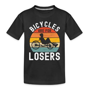Tricycle couché Liegetrike Liegedreirad - T-shirt bio Premium Enfant - noir - Devant