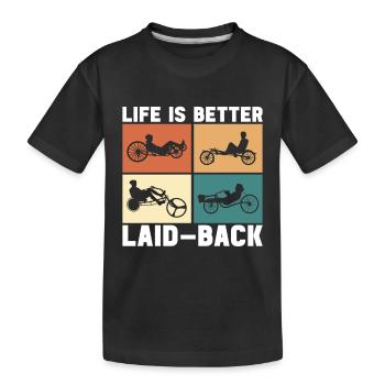 Tricycle couché Liegetrike Liegedreirad - T-shirt bio Premium Enfant - noir - Devant