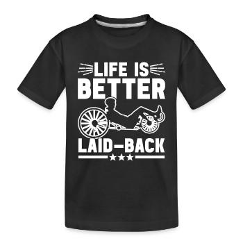 Tricycle couché Liegetrike Liegedreirad - T-shirt bio Premium Enfant - noir - Devant