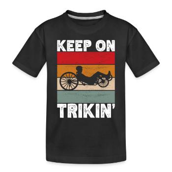 Tricycle couché Liegetrike Liegedreirad - T-shirt bio Premium Enfant - noir - Devant