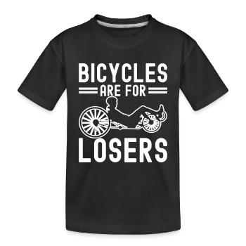 Tricycle couché Liegetrike Liegedreirad - T-shirt bio Premium Enfant - noir - Devant