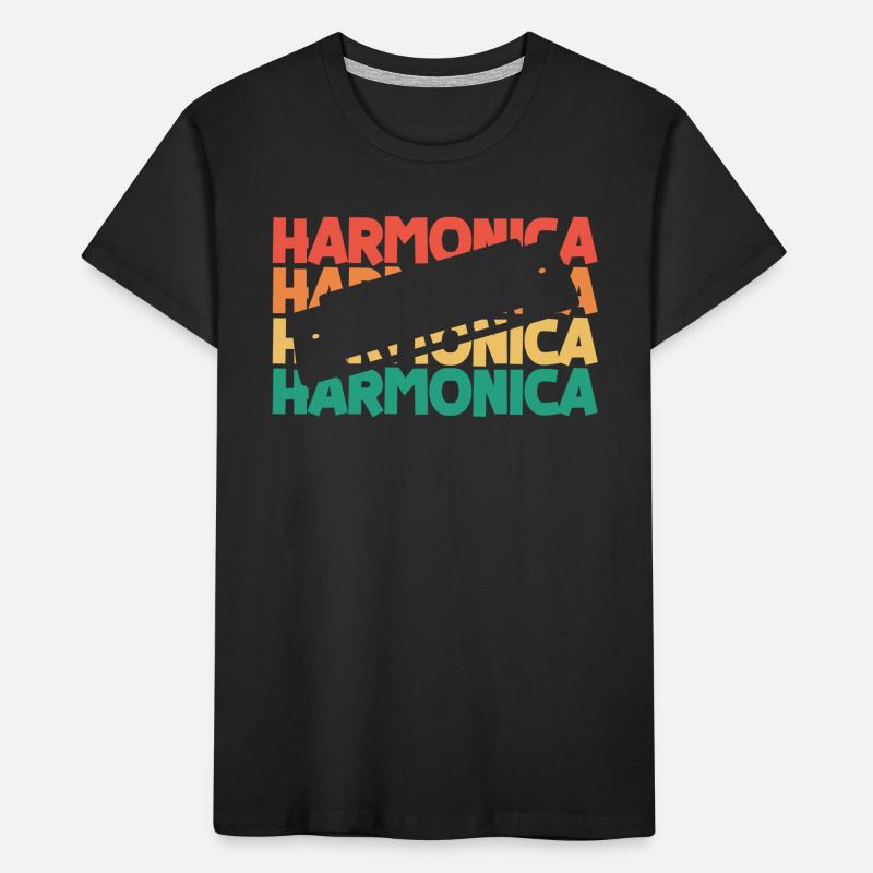Harmonica Texte rétro Harmoniste Harmoniciste T-shirt bio Premium Enfant