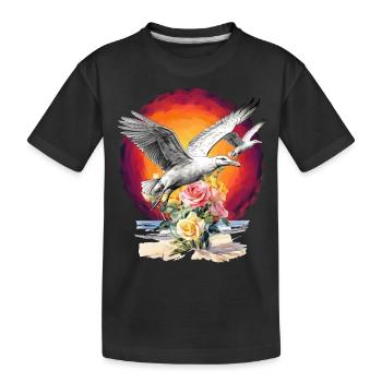 Seagull Seagull Birthday Birthday Greetings Sailor - Kids' Premium Organic T-Shirt - black - Front