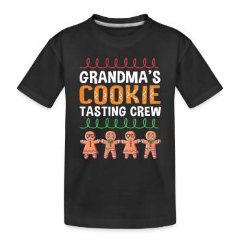 bonhomme en pain d’épice Coeur en pain d’épice Snacking en pain d’épice - T-shirt bio Premium Enfant - noir - Devant