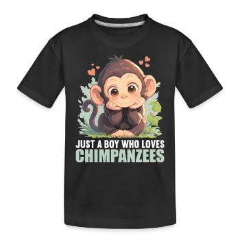 Chimpanzee Schimpansen Schimpanse - Kinder Premium Bio T-Shirt - Schwarz - Vorne