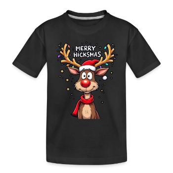 Weihnachten Rentier Rudolph - Kinder Premium Bio T-Shirt - Schwarz - Vorne