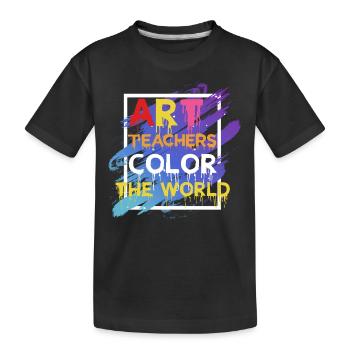 Art Teachers Color The World - Kids' Premium Organic T-Shirt - black - Front