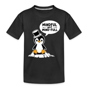 Pingouin conscient avec un chapeau haut de forme sur un bloc de glace - T-shirt bio Premium Enfant - noir - Devant