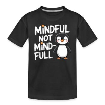 conscient pas plein de pensées pingouin illustration - T-shirt bio Premium Enfant - noir - Devant