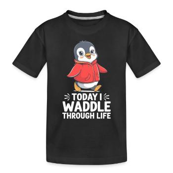 Aujourd’hui, je me dandine dans la vie - T-shirt bio Premium Enfant - noir - Devant