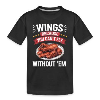Chicken Wings Lover Buffalo BBQ Chicken - Kids' Premium Organic T-Shirt - black - Front