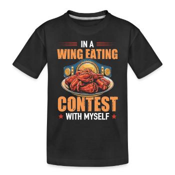 Chicken Wings Wettessen Wing Eating Contest - Kinder Premium Bio T-Shirt - Schwarz - Vorne