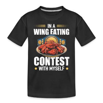 In A Wing Eating Contest With Myself - Kinder Premium Bio T-Shirt - Schwarz - Vorne