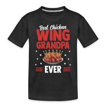 Best Chicken Wing Grandpa Ever Hühnchenflügel - Kinder Premium Bio T-Shirt - Schwarz - Vorne