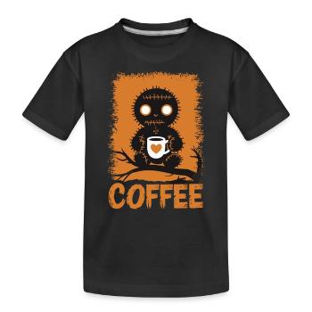 Niedliche Voodoo-Puppe Kaffee-Liebhaber - Kinder Premium Bio T-Shirt - Schwarz - Vorne