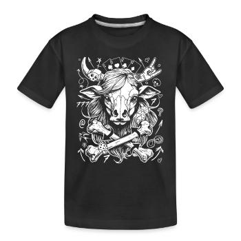 Comic-Kuh Casino Shirt für Glücksspiel-Fans - Kinder Premium Bio T-Shirt - Schwarz - Vorne