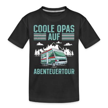 Opi COOLE OPAS AUF ABENTEUERTOUR Lustiges - Kinder Premium Bio T-Shirt - Schwarz - Vorne