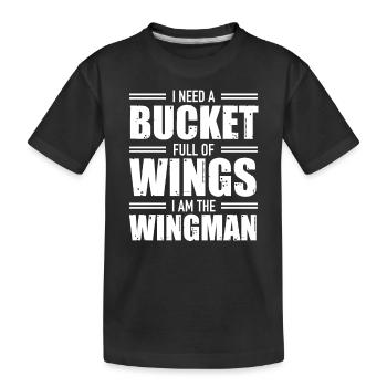 Ailes de seau Wingman Junk Food Ailes de buffle amour - T-shirt bio Premium Enfant - noir - Devant